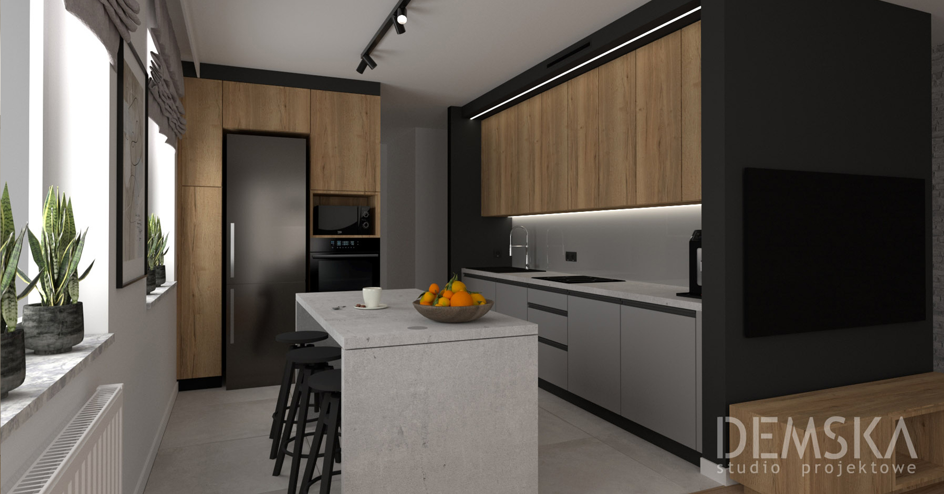 Wielkomiejska kuchnia - demska studio - wrocław